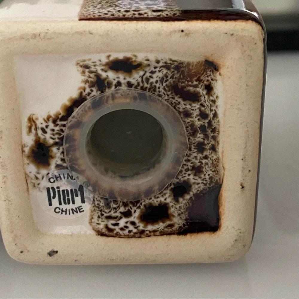 Pier 1 Salt & Pepper Shakers‎ Retired Mid Century Modern Ceramic Brown